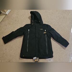 CAT Men's Waterproof Workwear Black Performance Jacket with Hood